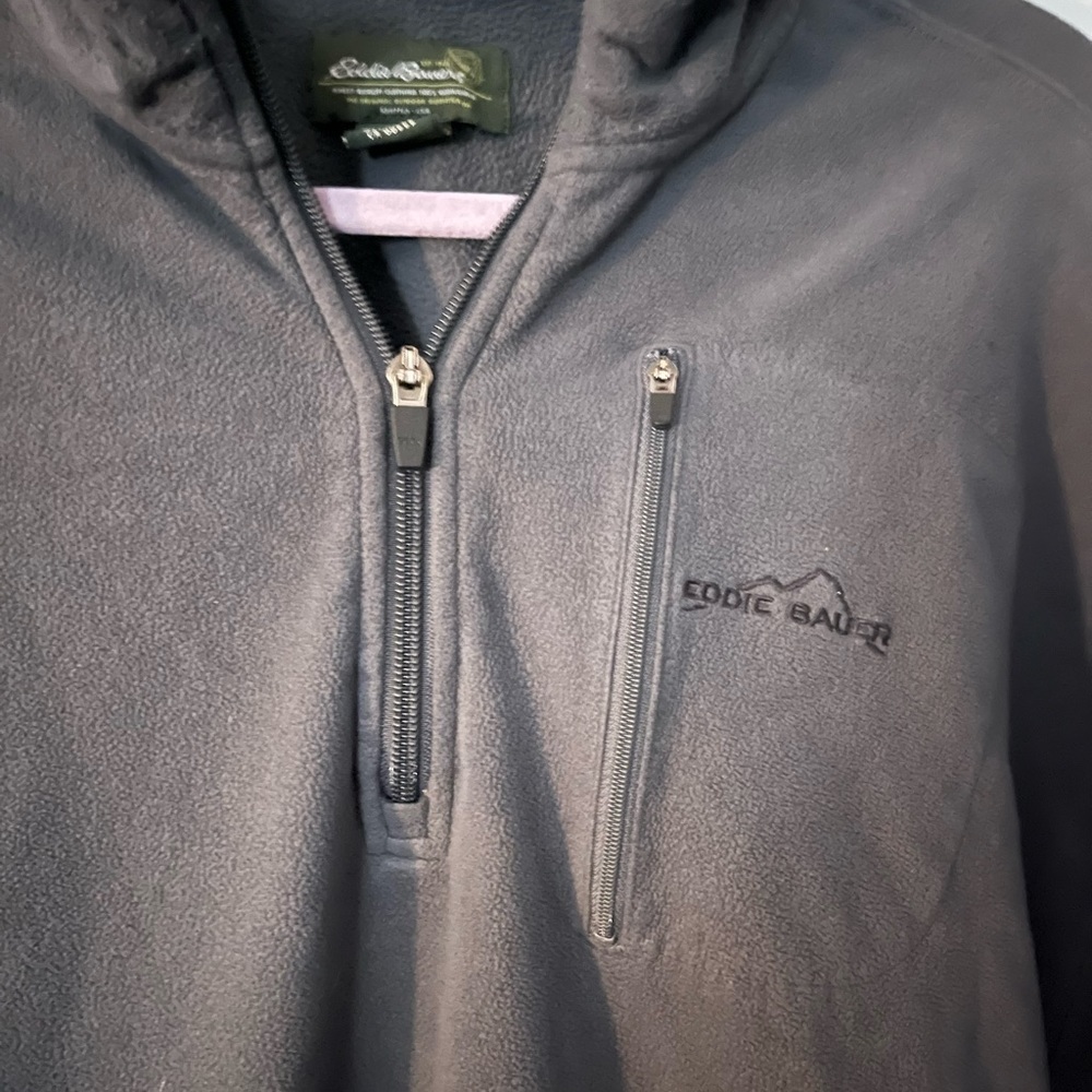 Eddie Bauer dark gray pullover light weight fleece size XL - Picture 2 of 5